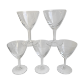Set of 5 engraved wine glasses star model 50s