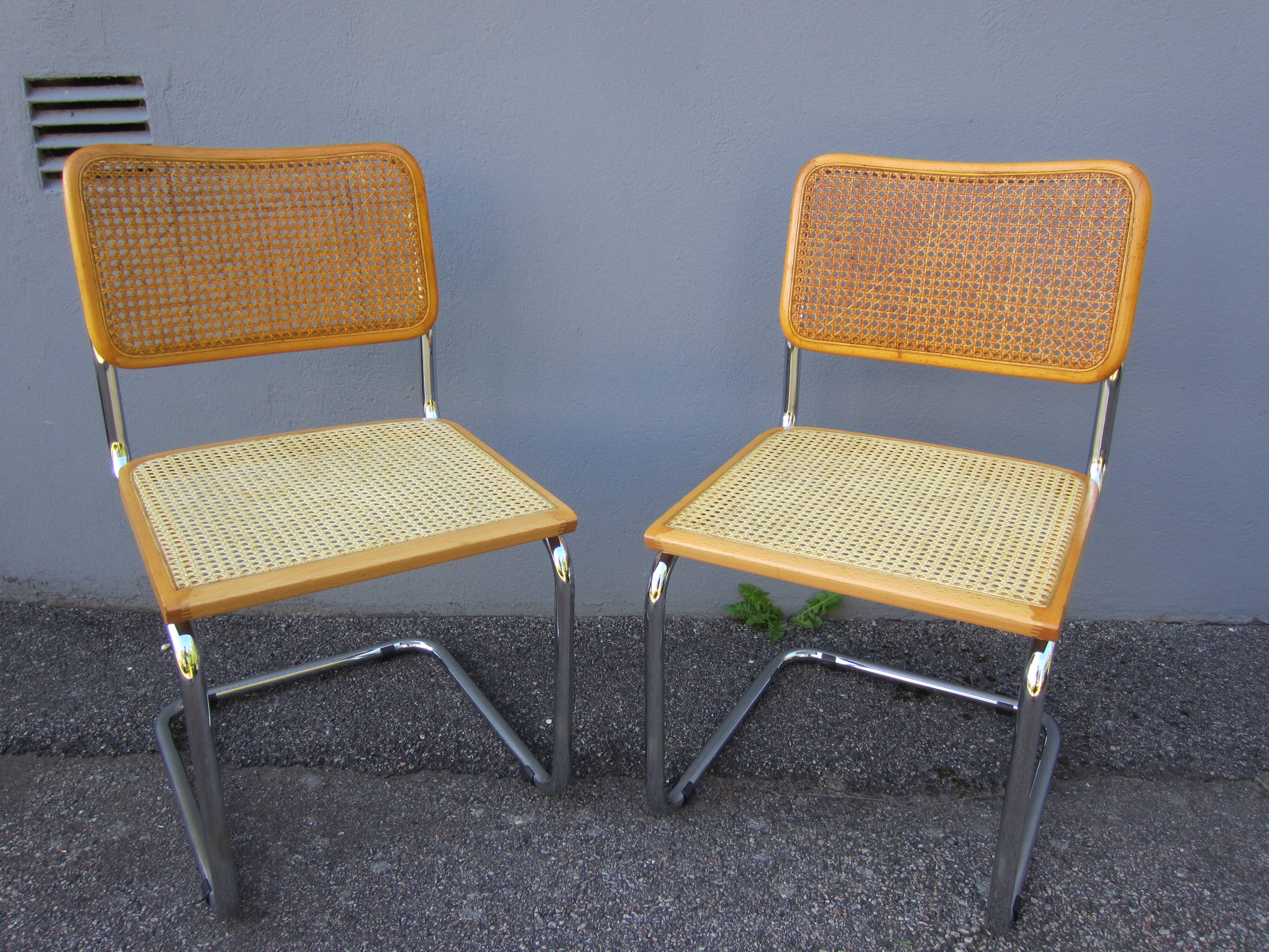 Pair of Cesca B32 chairs by Marcel Breuer
