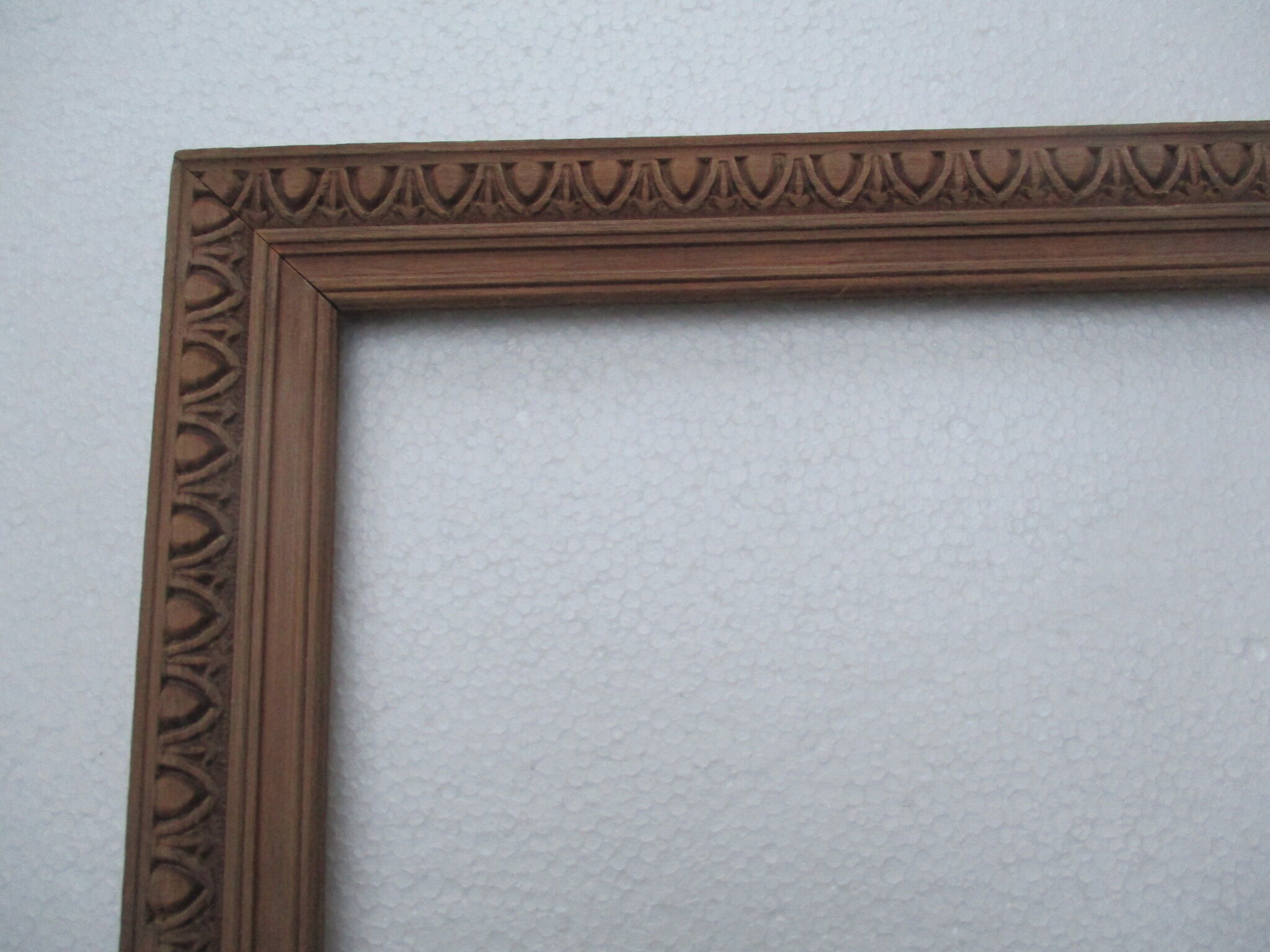 Pair of old wooden frames, oves decoration