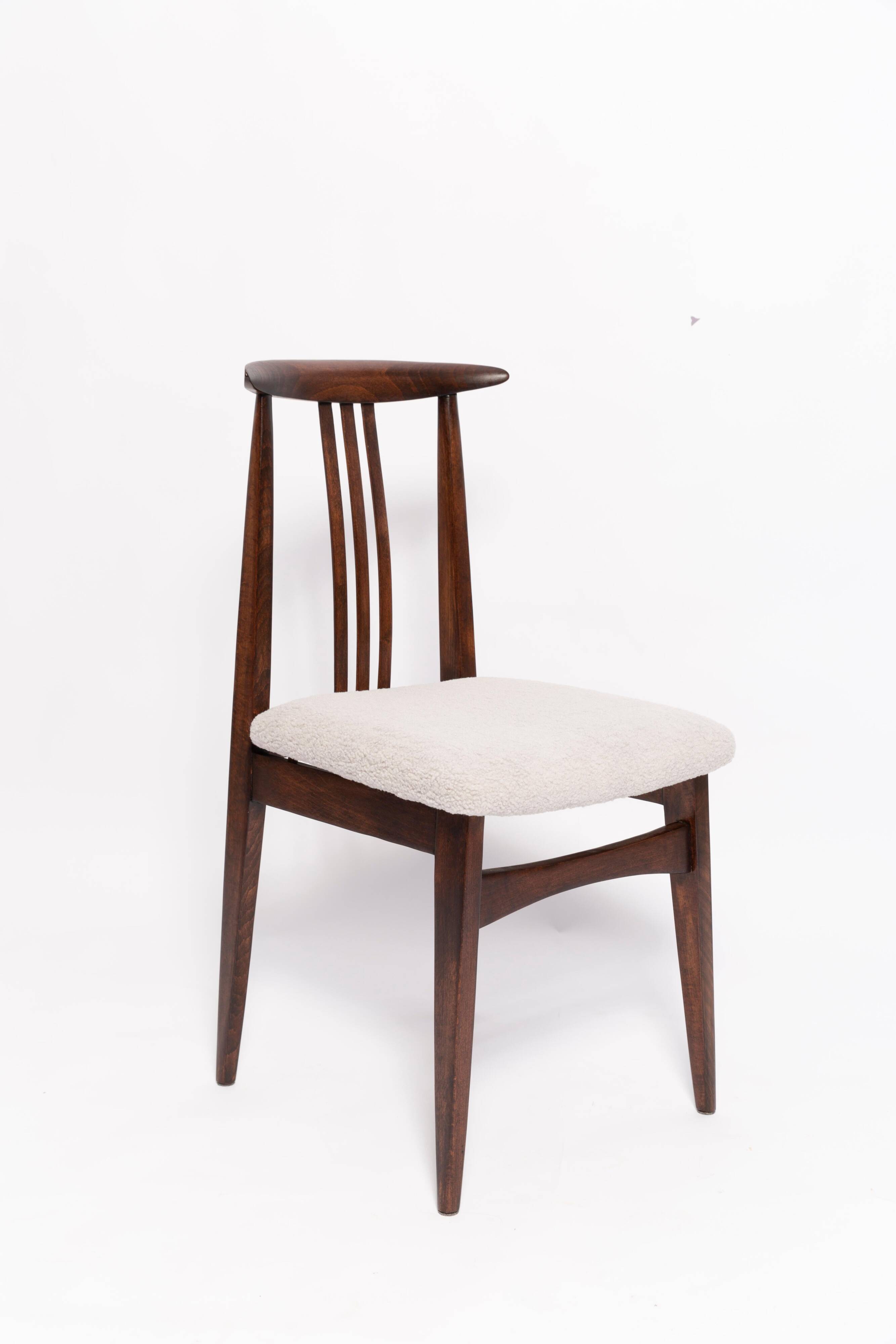 Mid-Century Chair in Boucle and Beech by M. Zielinski, Europe, 1960s