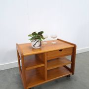Chariot audio en teck danois avec tiroir meuble TV vintage