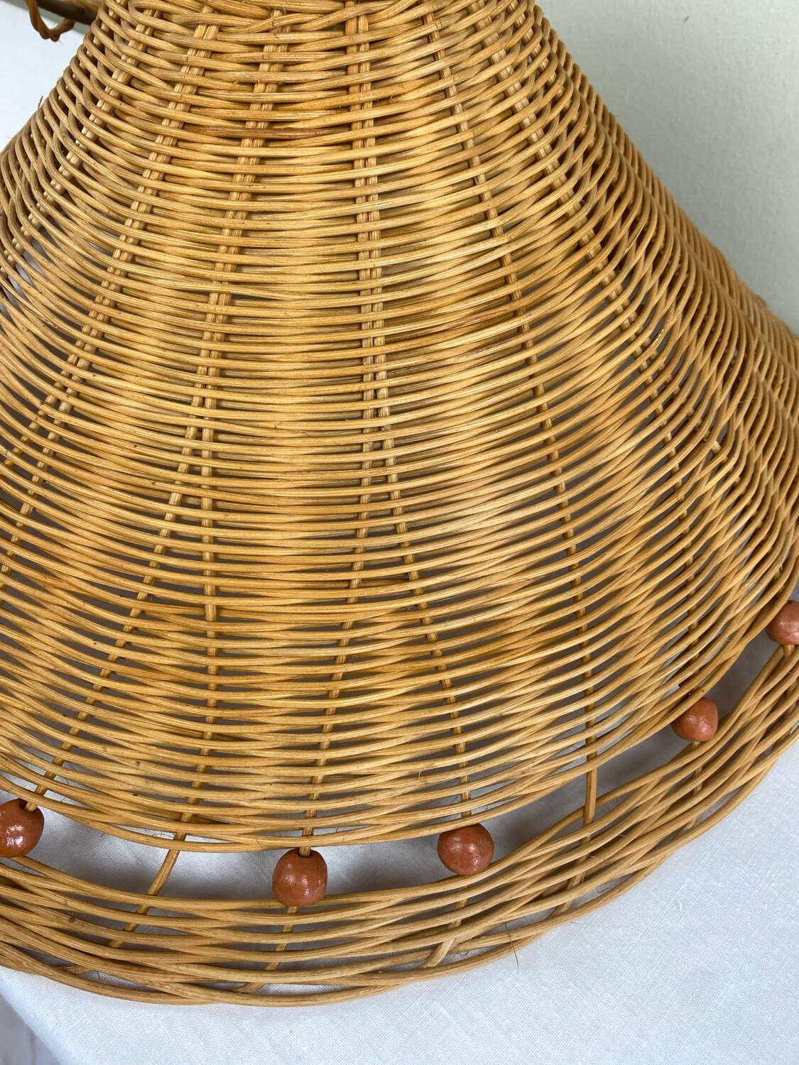 Vintage wicker pendant light