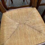 6 Louis Philippe chairs in solid wood and straw