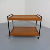 Minimalist Rollable Teak Serving Cart, 1960s
