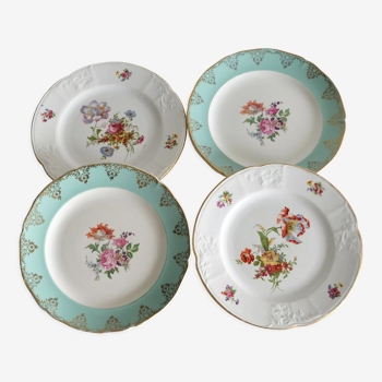 4 assiettes à dessert dépareillées céranord et orchies