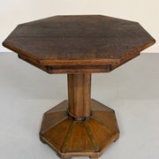 Ancienne table en bois de bistrot années 40/50 vintage finition laiton