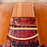 Expandable teak dining table, butterfly extension, circa 60s