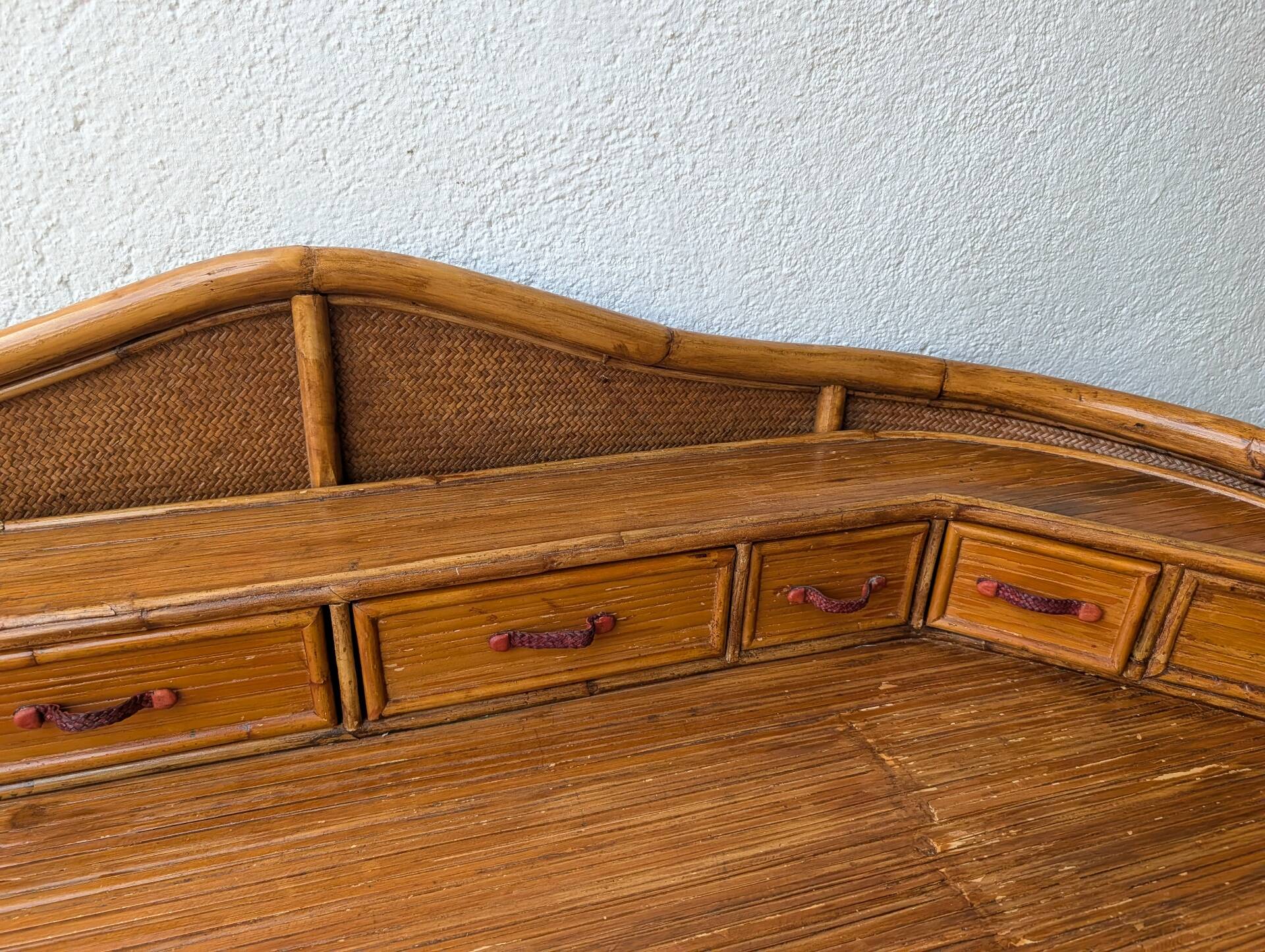 Kalma rattan secretary desk – Ramón Castellano, 1970s