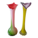 Duo of blown glass flower vases – Murano style (H30 cm)
