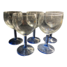 Set of 5 glasses with blue feet
