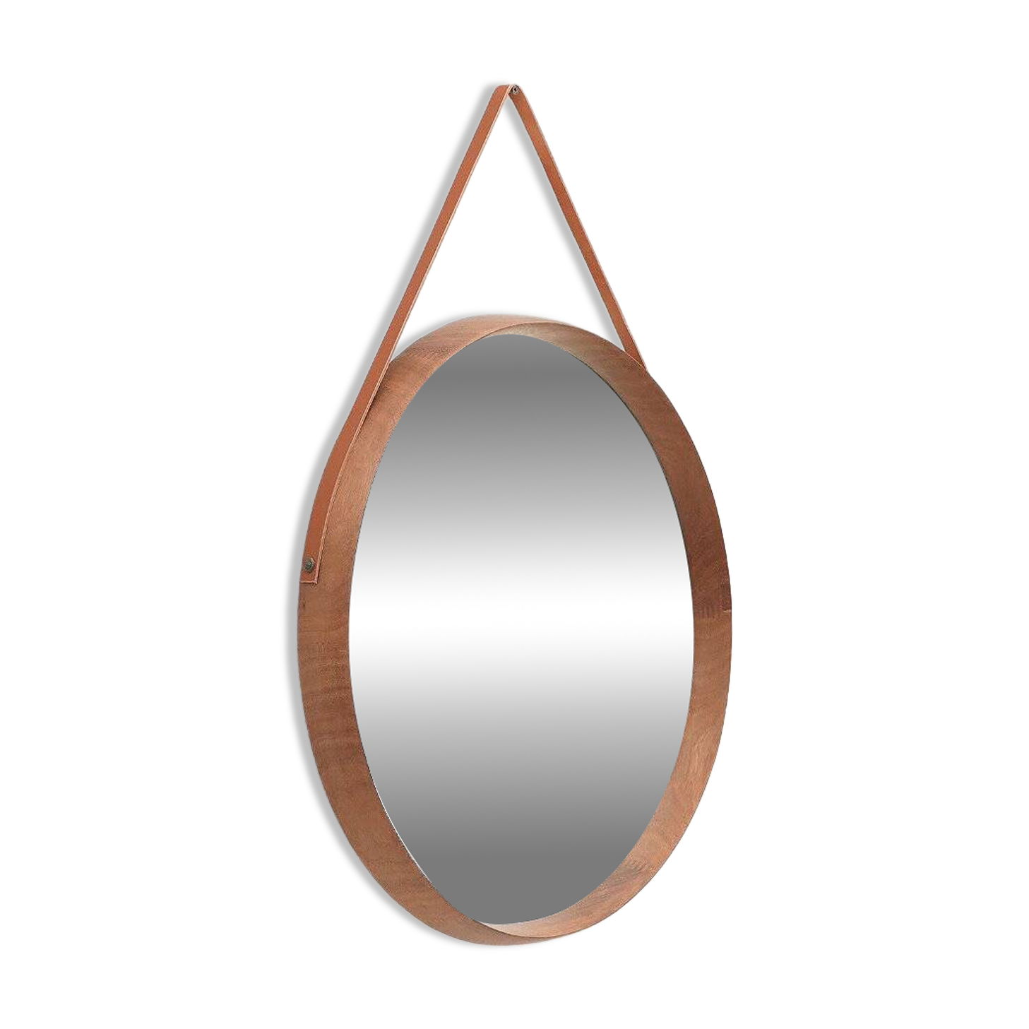 Round mirror with teak frame, 1960s