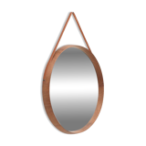 Round mirror with teak frame, 1960s