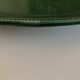 XXXL oval earthenware centerpiece dish with pearl decor, green covered, 1960s