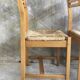 Serie de 4 chaises paillées en bois clair - design 1970
