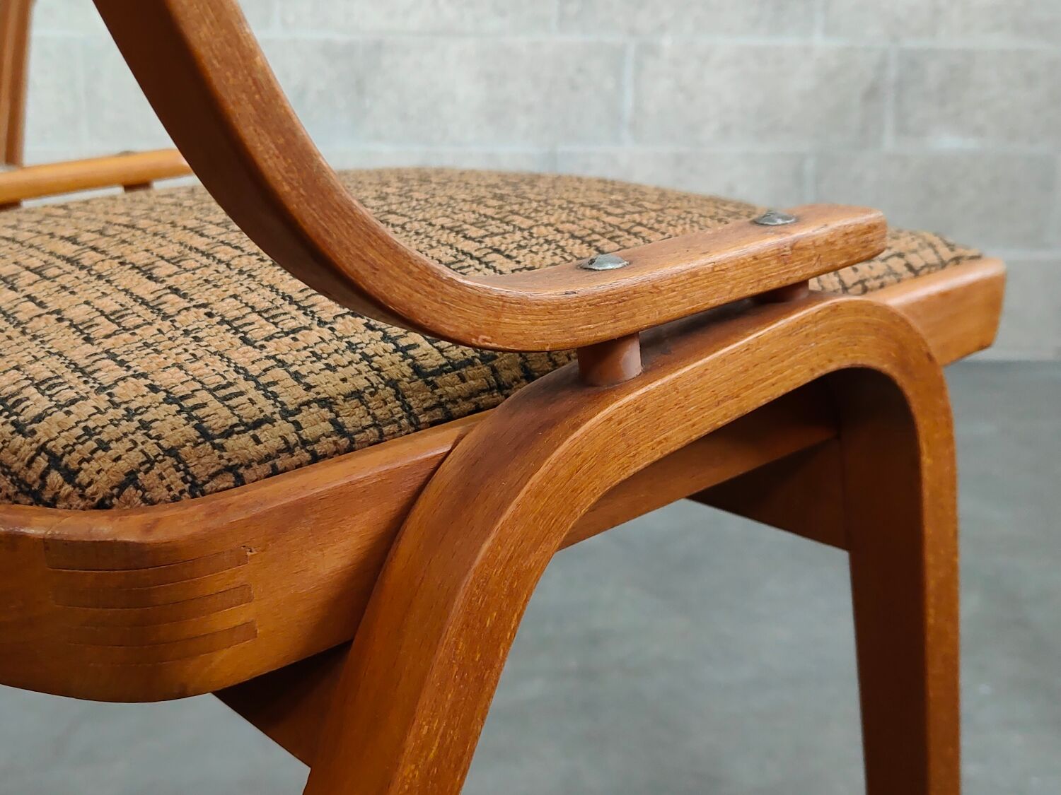 Set of 4 fabric chairs by Ton Bystrice 1960