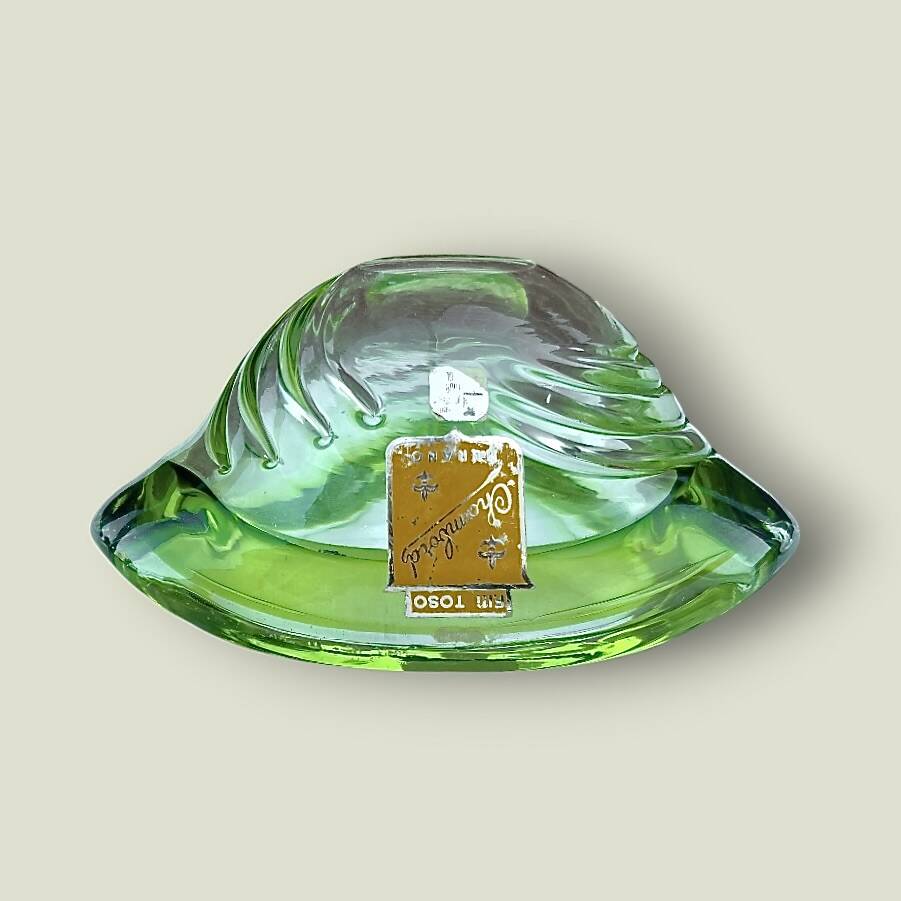 Ashtray / pocket tray Murano F.lli Toso “Chambord” green, 1960s
