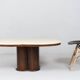 Coffee table with travertine top in cloverleaf shape, Italy, 1970s.