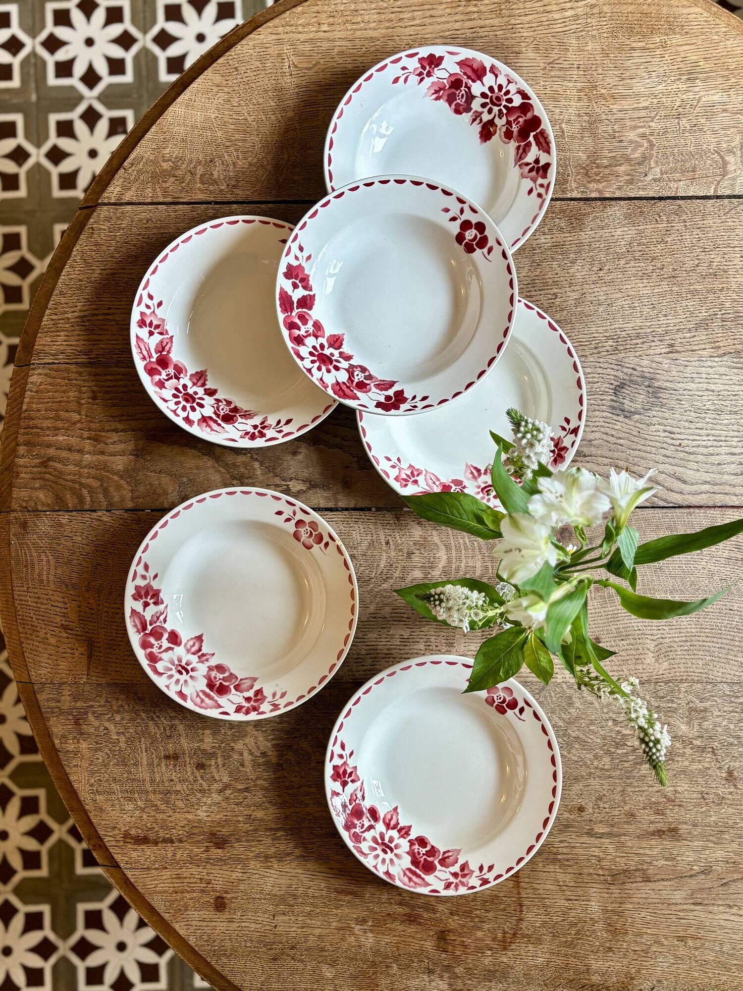 Set of 6 vintage deep plates Model Jane by Céranord