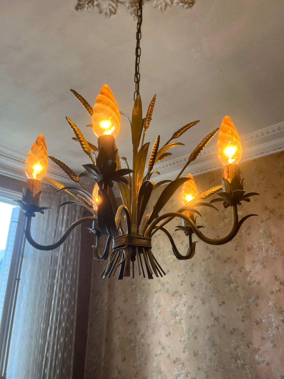 Vintage ear of wheat chandelier