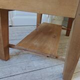 Coffee table made from a vintage solid oak table