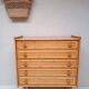 Bamboo and rattan wood chest of drawers from the 60s