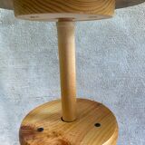 Vintage tripod workshop stool in pitchpin with height-adjustable screws