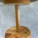 Vintage tripod workshop stool in pitchpin with height-adjustable screws