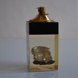1970 Table lighter with pearl oyster in resin inclusion