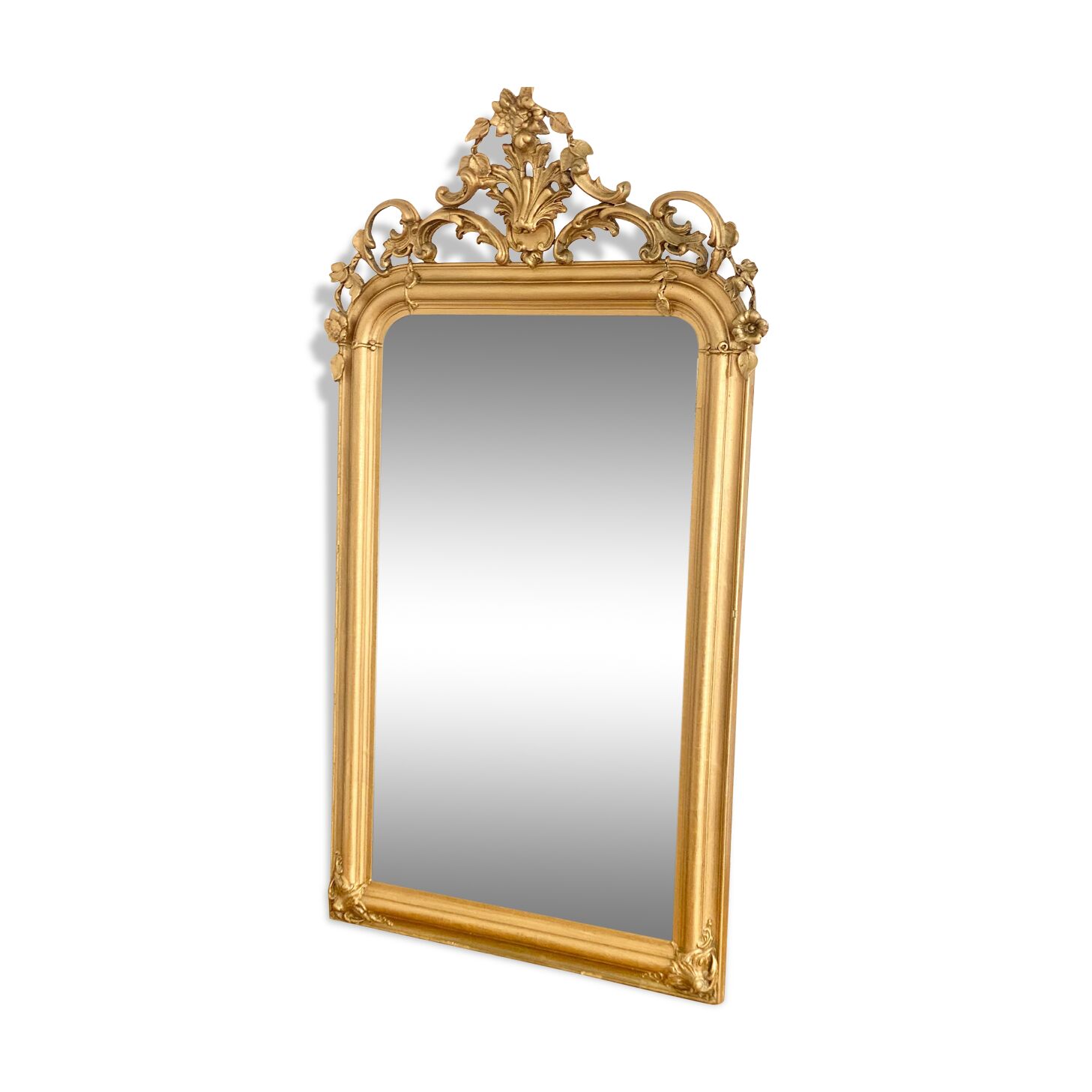Old mirror with pediment 162x82cm