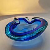Grand cendrier ou fourre-tout en verre de Murano des années 1960 par Flavio Poli pour Seguso.