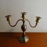 Candle holder 3 lights silver metal EPNS old