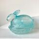 Rabbit-shaped molded glass candy box
