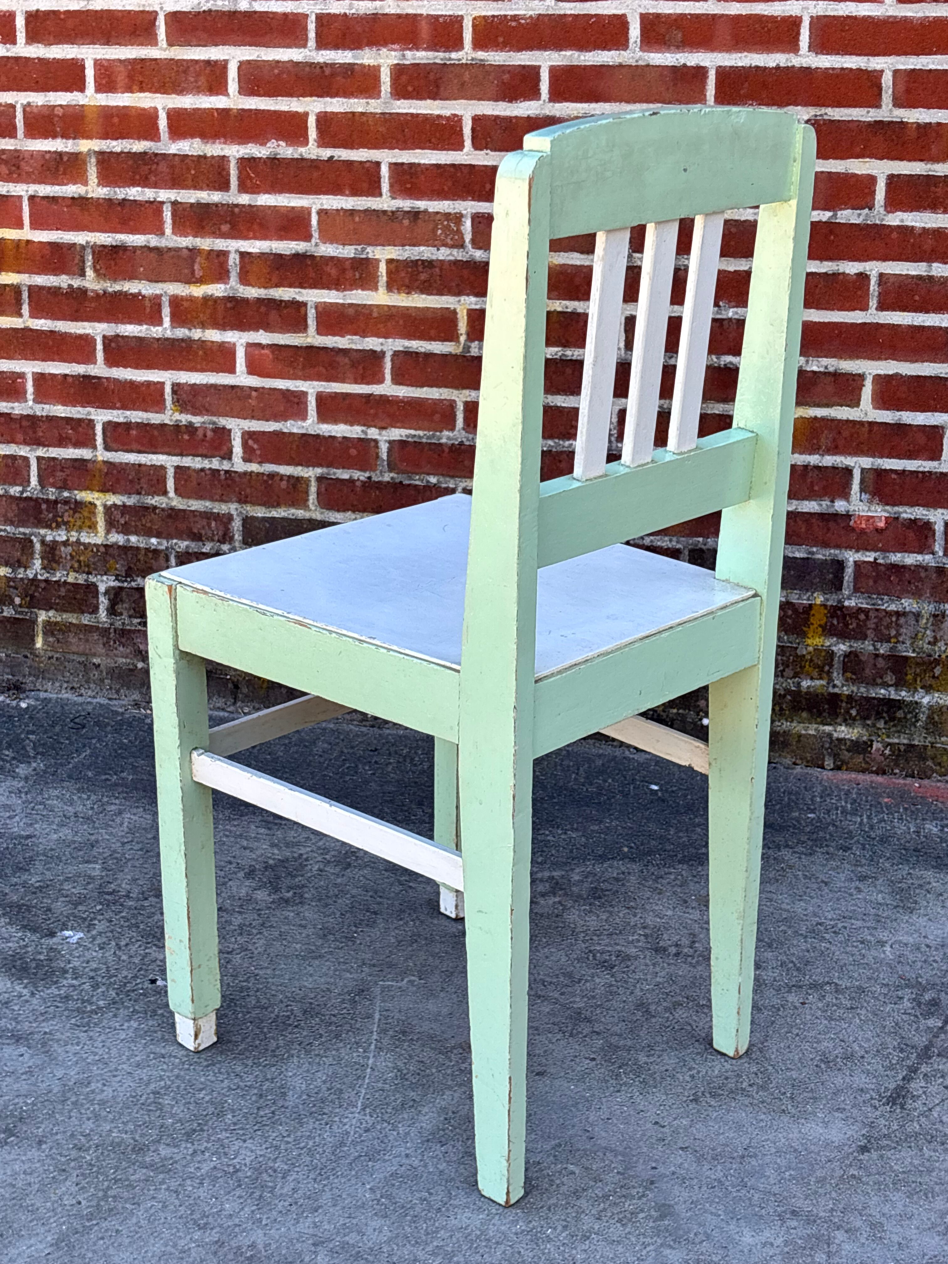 Chaise Art Déco vintage, style de design minimaliste, bois "de stijl"