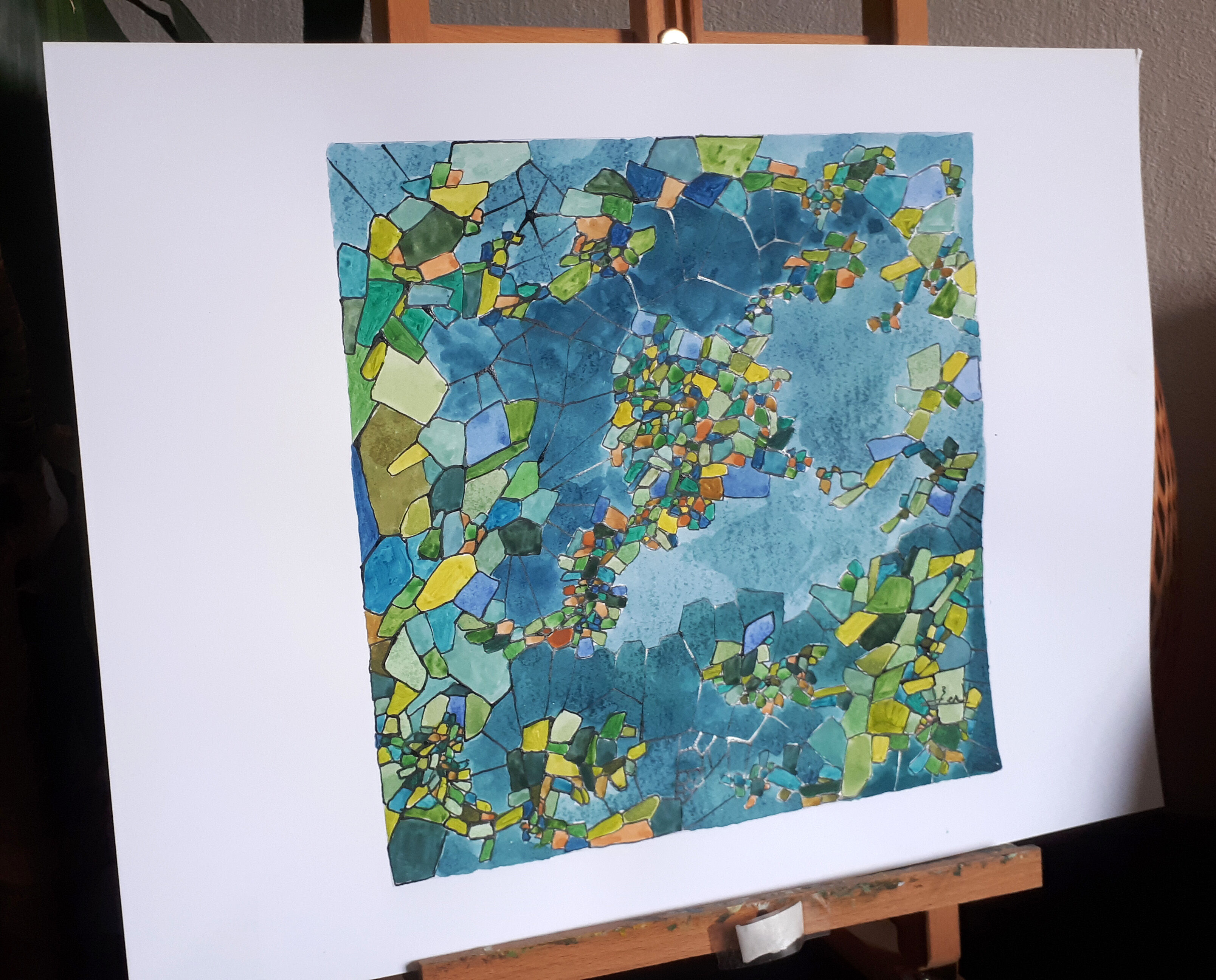 "territories" watercolor china ink