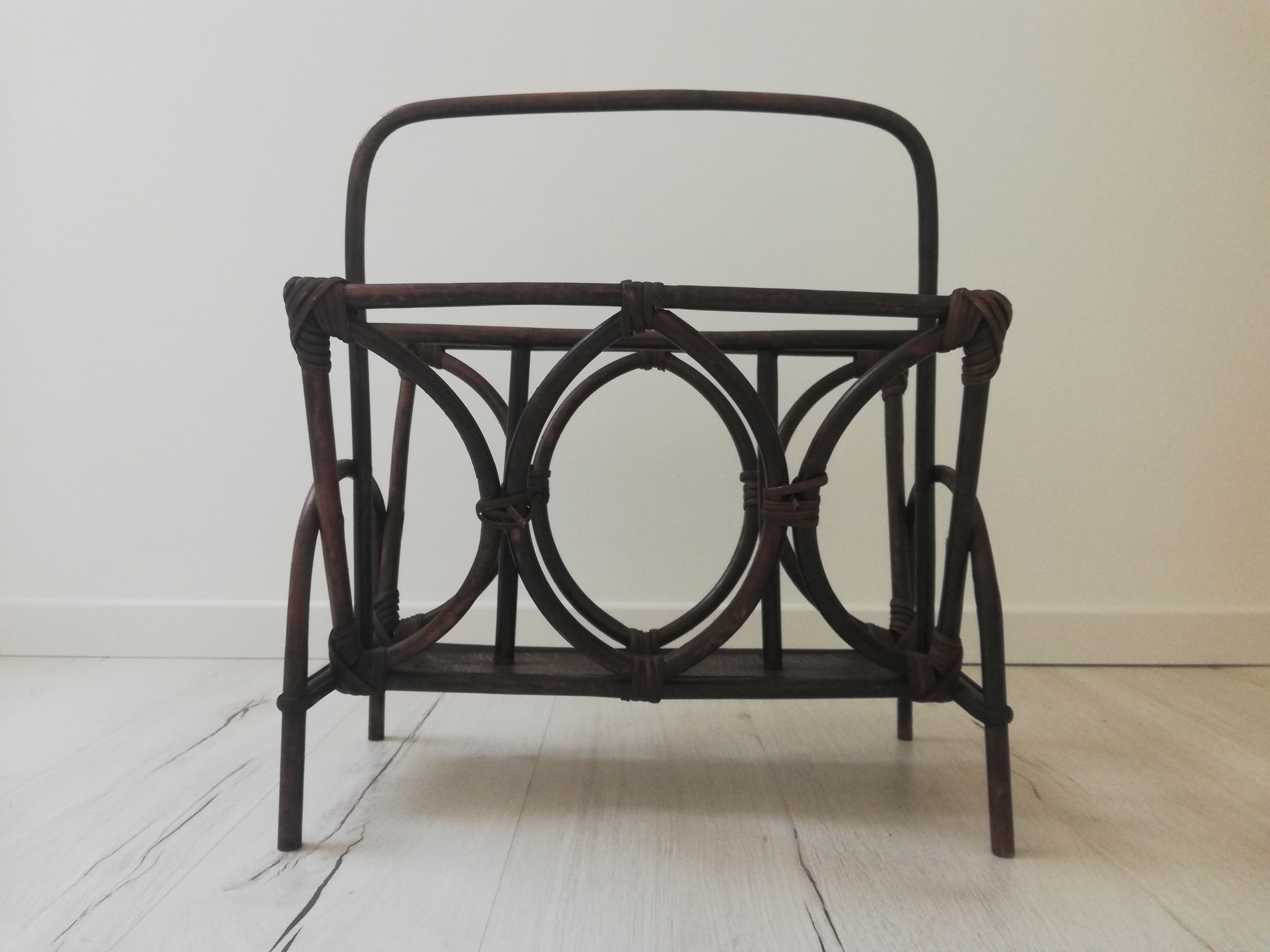 Rattan magazine holder