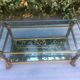 Table basse à deux plateaux verre et miroir