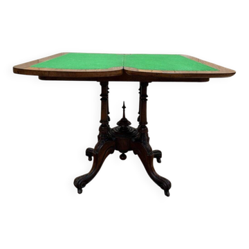 Table à jeux Anglaise - Victorienne en marqueterie