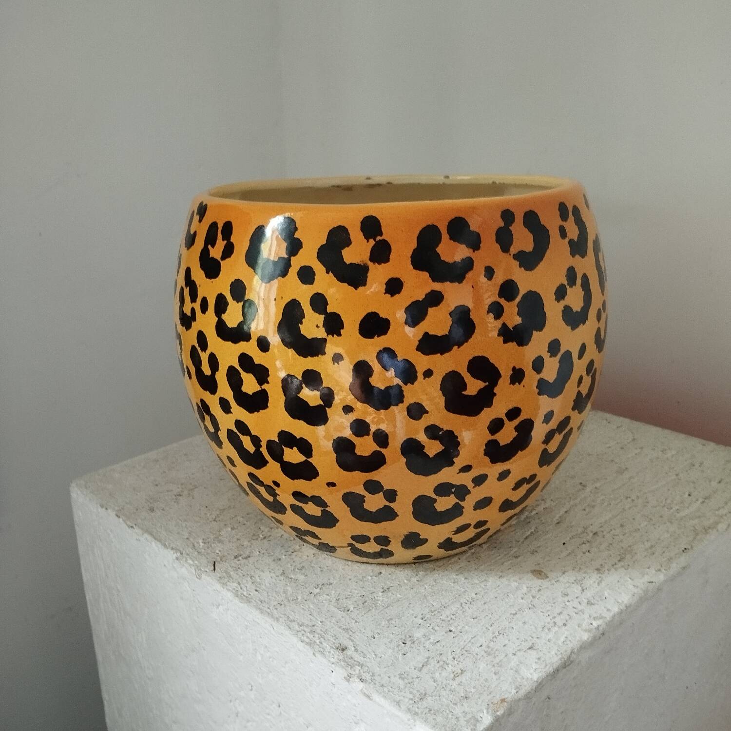 Tiger head ceramic planter