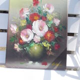 Toile tableau bouquet fleurs