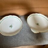Set of 2 compotier in porcelain of Paris circa 1860