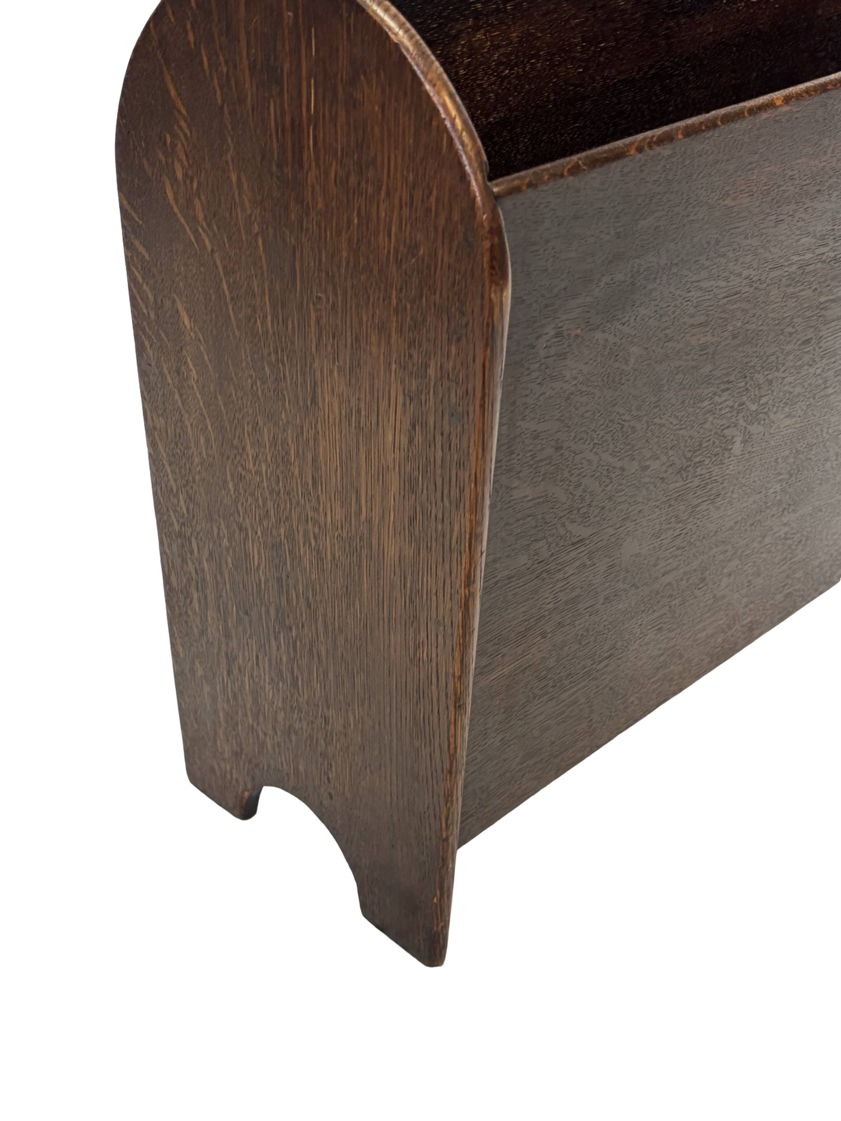 Art Deco Oak Newspaper Rack Magazine Rack 1950s design