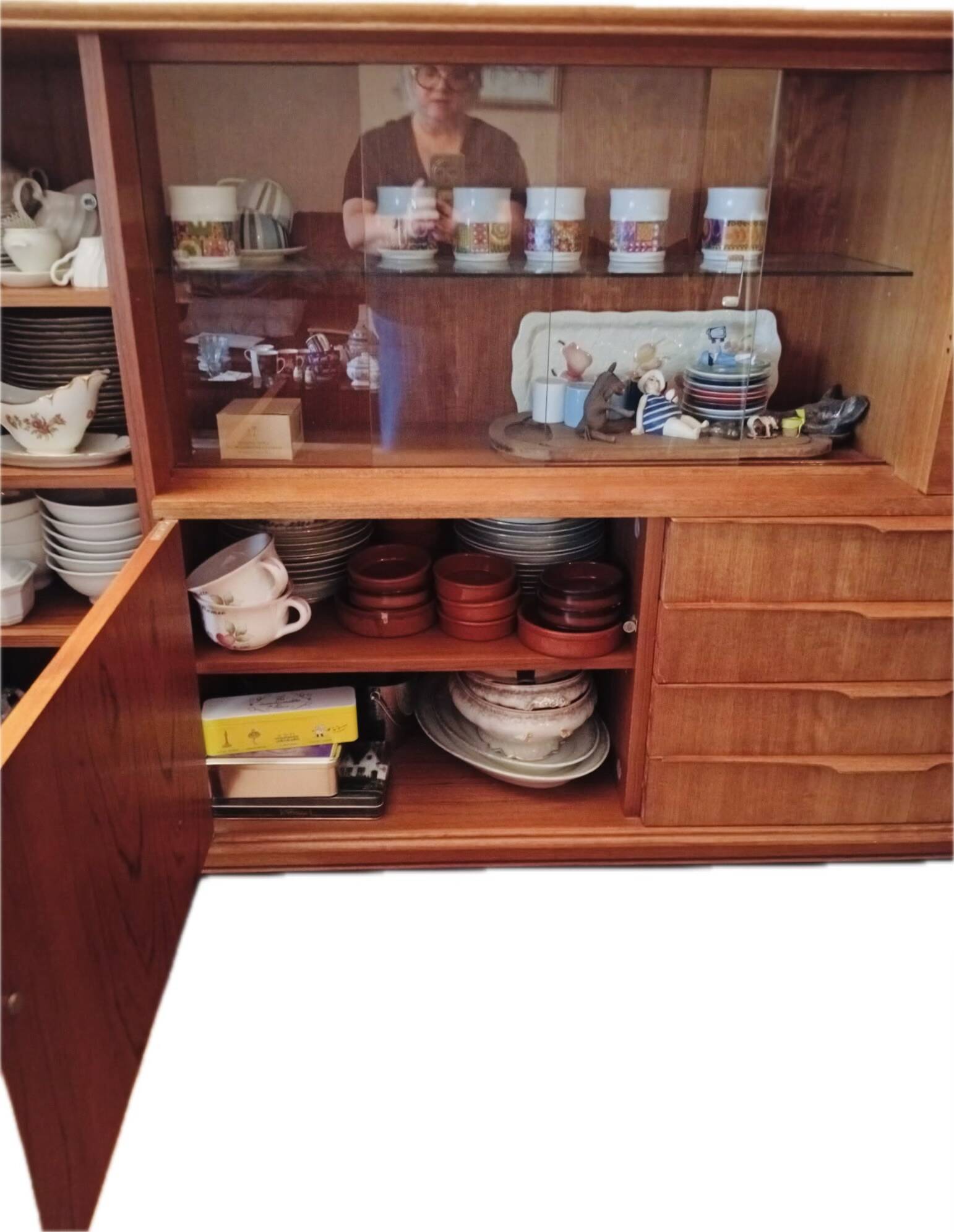 High teak enfilade from 1965 - Dimensions: L250 H130 D44