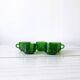 Lot de 5 tasses à café Vereco France vert emeraude translucide TBE vintage