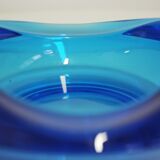 70s blue glass ashtray
