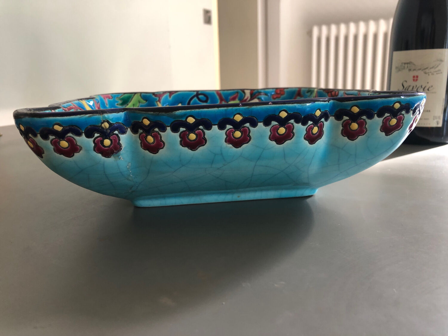 Flat square cut in Longwy enamels