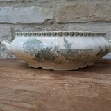 Ancien légumier plat de service Terre de Fer Porcelaine opaque de Gien modèle Océan