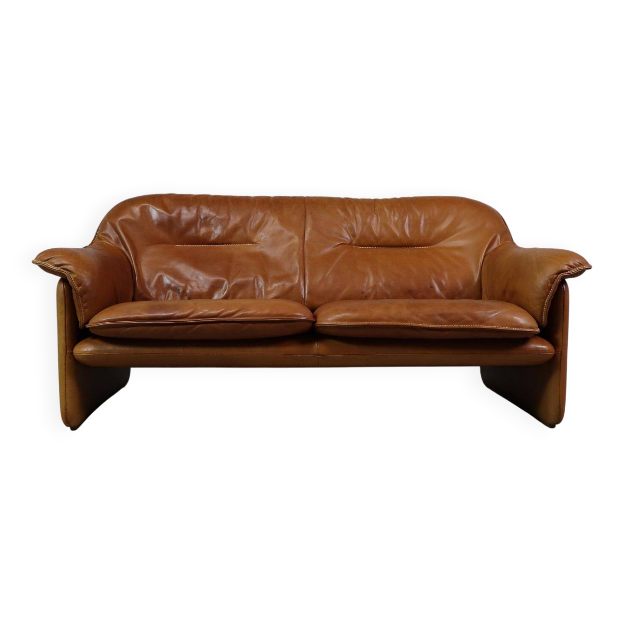 Canapé DS-16 en cuir cognac de De Sede