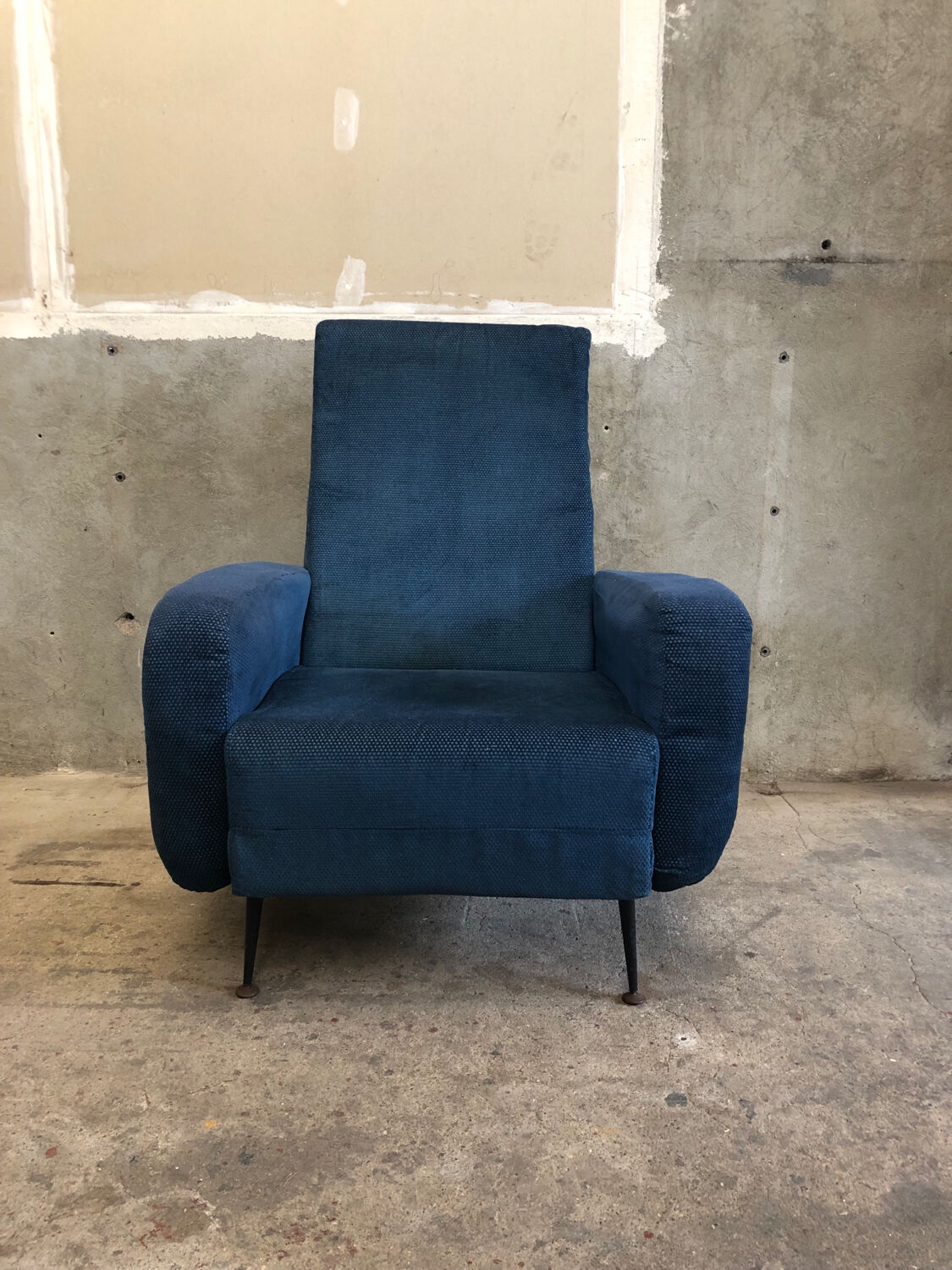 Vintage Italian Blue Armchair circa 1950