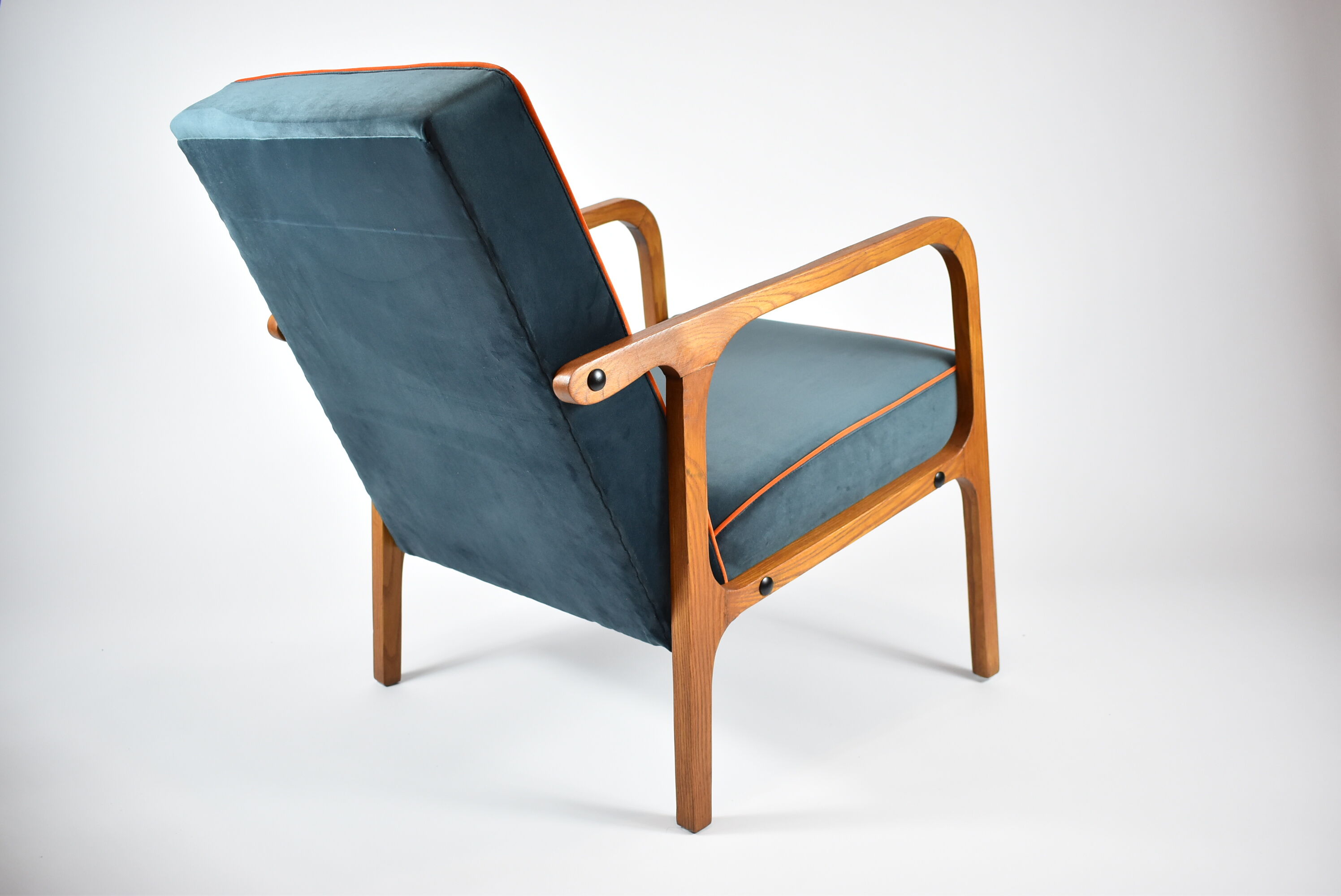 Restored vintage armchair model 04-b, 1970s, dark ocean green