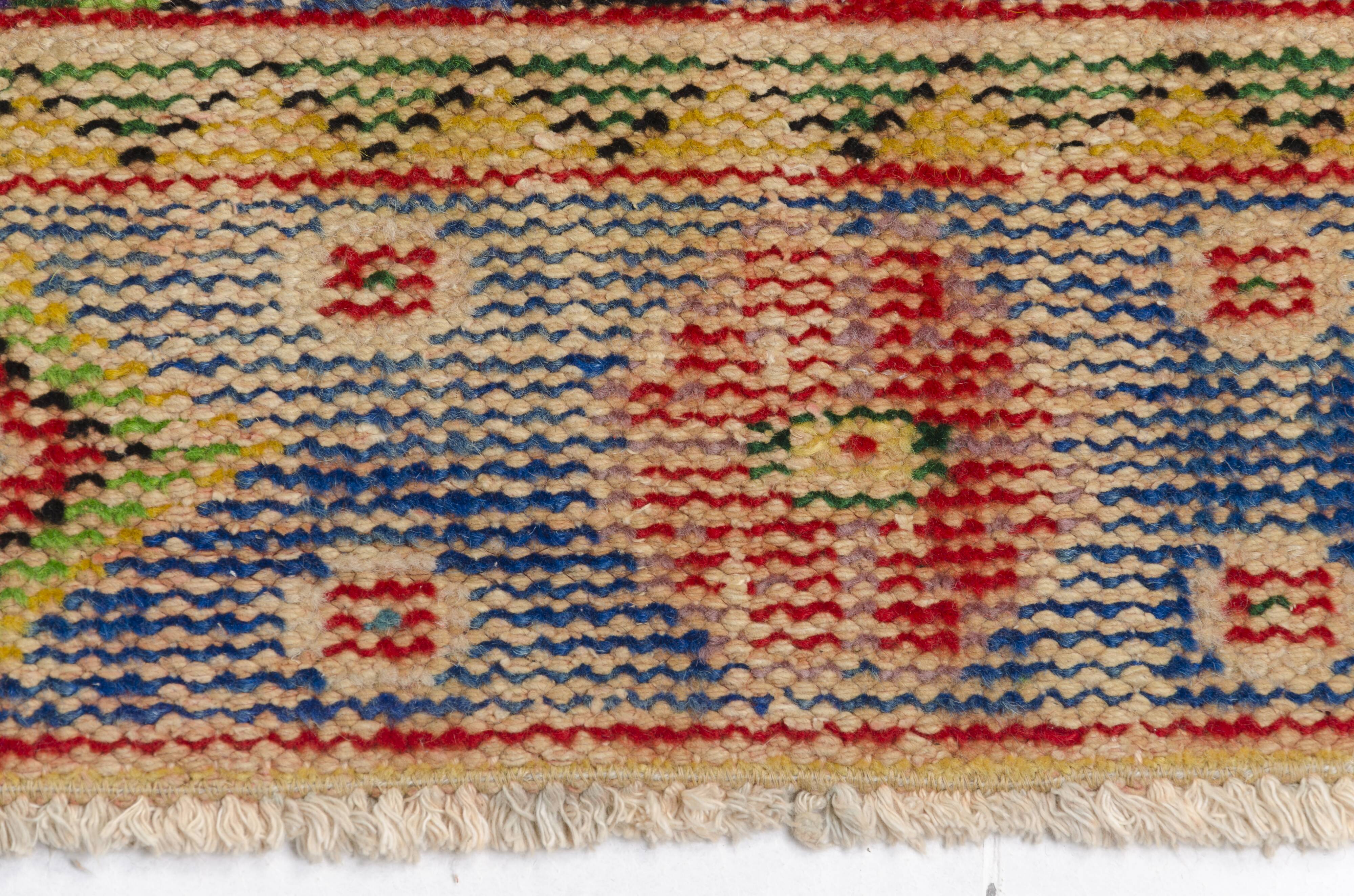 Red Oushak Vintage Carpet